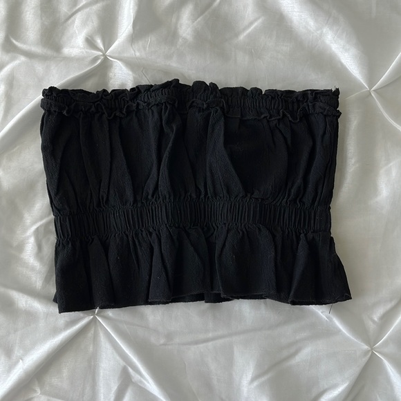 Shein Ruffle Hem Shirred Tube Top - Picture 3 of 4